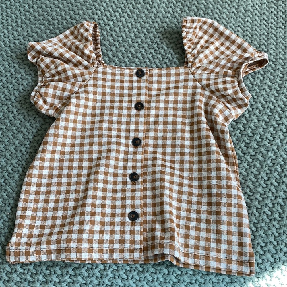 Madewell Gingham Short-Sleeved Blouse
